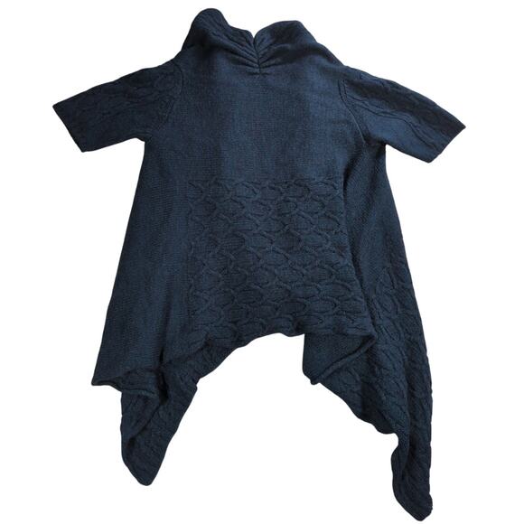 Elsaradi Italy M Blue Alpaca Wool Blend Knit Open Front Cardigan Sweater - Picture 10 of 11